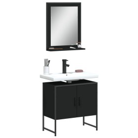 Badmöbel Set 2 Stück schwarzes Holzwerkstoff von , Badezimmermöbel - Ref: Foro24-3214334, Preis: 84,95 €, Rabatt: %