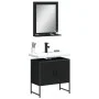 Bathroom furniture set 2 pcs black engineered wood by , Bathroom furniture - Ref: Foro24-3214334, Price: 86,31 €, Discount: %