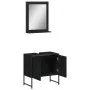 Bathroom furniture set 2 pcs black engineered wood by , Bathroom furniture - Ref: Foro24-3214334, Price: 86,31 €, Discount: %