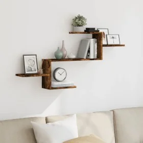 Smoked oak engineered wood wall shelf 104x15x49 cm by , Shelves and shelves - Ref: Foro24-853204, Price: 29,10 €, Discount: %
