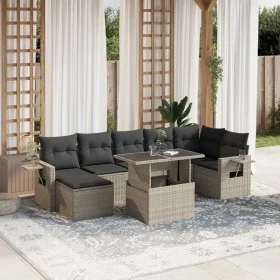 Garden sofa set 8 pcs. and cushions synthetic rattan gray by , Garden sets - Ref: Foro24-3268062, Price: 589,73 €, Discount: %
