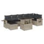 Garden sofa set 8 pcs. and cushions synthetic rattan gray by , Garden sets - Ref: Foro24-3268062, Price: 589,90 €, Discount: %