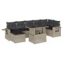 Garden sofa set 8 pcs. and cushions synthetic rattan gray by , Garden sets - Ref: Foro24-3268062, Price: 589,75 €, Discount: %