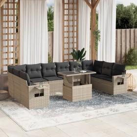 Garden sofa set 11 pcs. and cushions synthetic rattan gray by , Garden sets - Ref: Foro24-3268152, Price: 808,07 €, Discount: %
