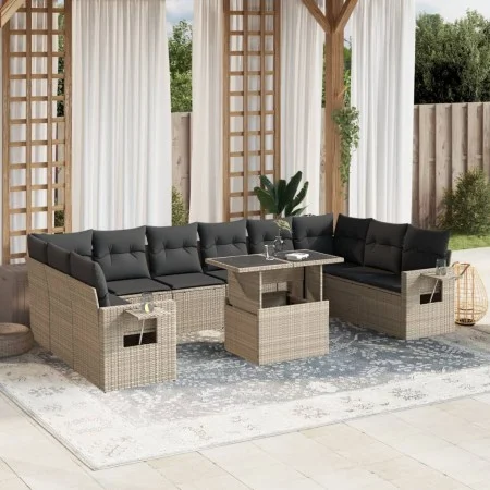 Garden sofa set 11 pcs. and cushions synthetic rattan gray by , Garden sets - Ref: Foro24-3268152, Price: 794,03 €, Discount: %