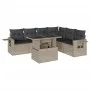 Gartensofa-Set 7-teilig mit Kissen hellgrau PE Rattan von , Gartensets - Ref: Foro24-3267932, Preis: 540,37 €, Rabatt: %