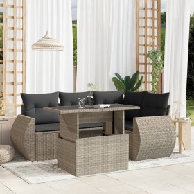 Set of garden sofas and cushions 5 pcs light gray synthetic rattan by , Garden sets - Ref: Foro24-3268512, Price: 428,53 €, D...