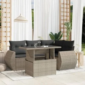 Set of garden sofas and cushions 5 pcs light gray synthetic rattan by , Garden sets - Ref: Foro24-3268512, Price: 437,66 €, D...