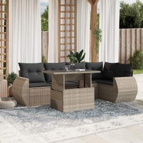 Garden sofa set 7 pcs with cushions light grey PE rattan by , Garden sets - Ref: Foro24-3268552, Price: 560,18 €, Discount: %