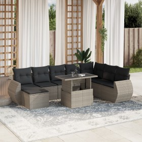 Set garden furniture 9 pcs. and cushions light gray synthetic rattan by , Garden sets - Ref: Foro24-3268732, Price: 661,42 €,...