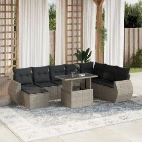 Set garden furniture 9 pcs. and cushions light gray synthetic rattan by , Garden sets - Ref: Foro24-3268732, Price: 675,54 €,...