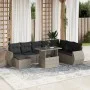 Set Gartenmöbel 9-tlg. und Kissen hellgrau synthetisches Rattan von , Gartensets - Ref: Foro24-3268732, Preis: 674,94 €, Raba...