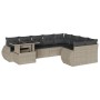 Set sofás jardín 10 pzas con cojines ratán sintético gris claro de , Conjuntos de jardín - Ref: Foro24-3268772, Precio: 771,68 €