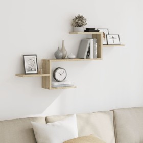Wall shelf engineered wood oak Sonoma 104x15x49 cm by , Shelves and shelves - Ref: Foro24-853202, Price: 31,02 €, Discount: %