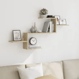 Wall shelf engineered wood oak Sonoma 104x15x49 cm by , Shelves and shelves - Ref: Foro24-853202, Price: 30,42 €, Discount: %