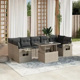 Garden sofa set 8 pcs. and cushions synthetic rattan gray by , Garden sets - Ref: Foro24-3267782, Price: 627,02 €, Discount: %