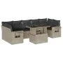 Gartensofa 8-teilig und Kissen synthetisches Rattan grau von , Gartensets - Ref: Foro24-3267782, Preis: 627,03 €, Rabatt: %