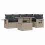 Gartensofa 6-teilig und Kissen synthetisches Rattan grau von , Gartensets - Ref: Foro24-3267892, Preis: 457,53 €, Rabatt: %