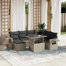 Garden sofa set 8 pcs. and cushions synthetic rattan gray by , Garden sets - Ref: Foro24-3268072, Price: 589,75 €, Discount: %