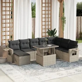 Set garden furniture 9 pcs. and cushions light gray synthetic rattan by , Garden sets - Ref: Foro24-3268102, Price: 655,59 €,...