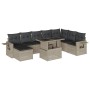 Set garden furniture 9 pcs. and cushions light gray synthetic rattan by , Garden sets - Ref: Foro24-3268102, Price: 643,47 €,...