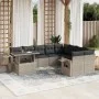 Gartensofa-Set 10-teilig mit Kissen hellgrau synthetisches Rattan von , Gartensets - Ref: Foro24-3268142, Preis: 739,93 €, Ra...