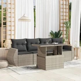 Set of garden sofas and cushions 5 pcs light gray synthetic rattan by , Garden sets - Ref: Foro24-3268362, Price: 404,62 €, D...