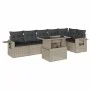 Gartensofa-Set 7-teilig mit Kissen hellgrau PE Rattan von , Gartensets - Ref: Foro24-3267922, Preis: 541,79 €, Rabatt: %
