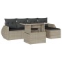 Garden sofa set 6 pieces and gray synthetic rattan cushions by , Garden sets - Ref: Foro24-3268502, Price: 425,33 €, Discount: %