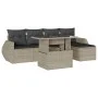 Garden sofa set 6 pieces and gray synthetic rattan cushions by , Garden sets - Ref: Foro24-3268502, Price: 458,14 €, Discount: %