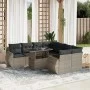 Set Gartenmöbel 9-tlg. und Kissen hellgrau synthetisches Rattan von , Gartensets - Ref: Foro24-3268432, Preis: 693,03 €, Raba...