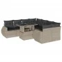 Garden furniture set 9 pieces and light gray synthetic rattan cushions by , Garden sets - Ref: Foro24-3268432, Price: 693,26 ...