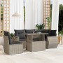 Garden sofa set 6 pieces and gray synthetic rattan cushions by , Garden sets - Ref: Foro24-3268542, Price: 475,11 €, Discount: %