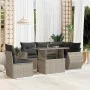 Garden sofa set 6 pieces and gray synthetic rattan cushions by , Garden sets - Ref: Foro24-3268542, Price: 494,06 €, Discount: %