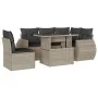 Garden sofa set 6 pieces and gray synthetic rattan cushions by , Garden sets - Ref: Foro24-3268542, Price: 494,06 €, Discount: %