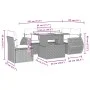 Garden sofa set 6 pieces and gray synthetic rattan cushions by , Garden sets - Ref: Foro24-3268542, Price: 494,06 €, Discount: %