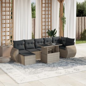 Gartensofa 8-teilig und Kissen synthetisches Rattan grau von , Gartensets - Ref: Foro24-3268692, Preis: 607,90 €, Rabatt: %