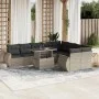 Garden sofa set 10 pieces with light gray synthetic rattan cushions by , Garden sets - Ref: Foro24-3268762, Price: 816,81 €, ...