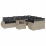 Garden sofa set 10 pieces with light gray synthetic rattan cushions by , Garden sets - Ref: Foro24-3268762, Price: 800,15 €, ...