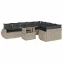 Gartensofa-Set 10-teilig mit Kissen hellgrau synthetisches Rattan von , Gartensets - Ref: Foro24-3268762, Preis: 816,81 €, Ra...