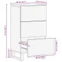 Solid mango wood sideboard 40x34x75 cm by , Lockers and storage cabinets - Ref: Foro24-377552, Price: 74,64 €, Discount: %