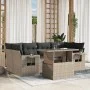 Set de sofás de jardín 7 pzas con cojines ratán PE gris claro by , Garden sets - Ref: Foro24-3267762, Price: 552,52 €, Discou...