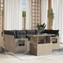Set de sofás de jardín 7 pzas con cojines ratán PE gris claro by , Garden sets - Ref: Foro24-3267762, Price: 530,71 €, Discou...