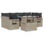 Set de sofás de jardín 7 pzas con cojines ratán PE gris claro by , Garden sets - Ref: Foro24-3267762, Price: 552,52 €, Discou...
