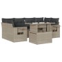 Set de sofás de jardín 7 pzas con cojines ratán PE gris claro by , Garden sets - Ref: Foro24-3267762, Price: 530,71 €, Discou...