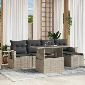 Set de sofás de jardín 6 pzas y cojines ratán sintético gris by , Garden sets - Ref: Foro24-3267872, Price: 439,61 €, Discoun...