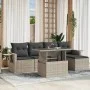 Set de sofás de jardín 6 pzas y cojines ratán sintético gris de , Conjuntos de jardín - Ref: Foro24-3267872, Precio: 438,83 €...