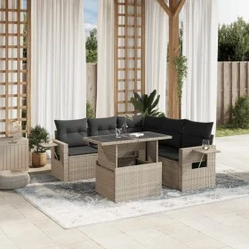 Set de sofás de jardín 6 pzas y cojines ratán sintético gris by , Garden sets - Ref: Foro24-3267902, Price: 475,52 €, Discoun...