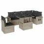 Set de sofás de jardín 7 pzas con cojines ratán PE gris claro by , Garden sets - Ref: Foro24-3267942, Price: 541,91 €, Discou...