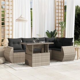 Set de sofás de jardín 6 pzas y cojines ratán sintético gris de , Conjuntos de jardín - Ref: Foro24-3268522, Precio: 474,27 €...